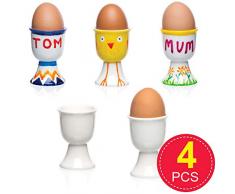 Baker Ross Eierbecher aus Porzellan zum Bemalen und Dekorieren für Kinder zum Basteln zu Ostern (4 Stück)