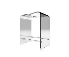 Schulte Duschhocker aus Acryl, belastbar bis 130 kg, 47 cm hoch, transparent, rutschfest, stabil, ergonomisch, komfortabel