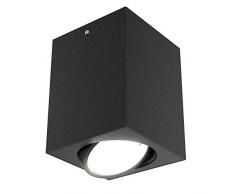 Briloner Leuchten LED Aufbauleuchte, Deckenlampe GU10, Reflektor schwenkbar, 400 Lumen, 3.000 Kelvin, Schwarz, 8x8cm, 5 W