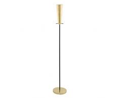 EGLO Stehlampe Pinto Gold, 1 flammige Standleuchte, Standlampe aus Stahl, Farbe: schwarz, gold, Glas: klar, gold, Fassung: E27, inkl. Trittschalter