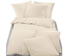 biberna Bettwäsche Kochfest Seersucker Natur Größe 135x200 cm (80x80 cm)