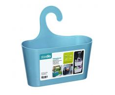 Duschkorb hellblau mit Haken zum Einhängen Duschregal Badregal Bad Utensilo Hängeregal