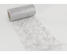 Unbekannt Tischband Silber Struktur-TischlÃ¤ufer 25m - individuell zuschneidbar - Breite: 20cm