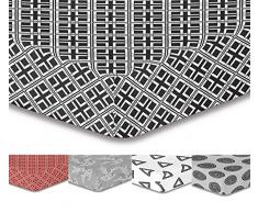 DecoKing Premium 95881 200x220 cm Spannbettlaken Steg 30 cm weiß schwarz geometrisches Muster Spannbetttuch Microfaser Bettwäschegarnituren Black White Hypnosis Collection Triangles 2