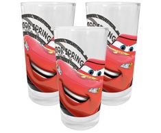 Disney Cars 200ml 3er Set Trinkgläser, Glas, Mehrfarbig, 27 x 6,5 x 12,5 cm, 3-Einheiten