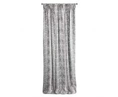 Eurofirany Vorhang Glatt Schlangenmuster Schlangenschuppen Trend Kräuselband 140x270 cm Zirkonband Edel Elegant Hochwertig Glamour Schlafzimmer Wohnzimmer, Weiß + Schwarz, 140x270cm