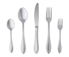AmazonBasics - 30-teiliges Besteck-Set, Silberfarben - für 6 [klassischer Stil]