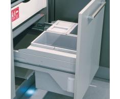 Hailo 3610681 Abfallsammler CS Slide 60.3/40 Short fÃ¼r SchrÃ¤nke mit MÃ¶belfront, breite 600 mm, Plastik, grau, 56.8 x 33.2 x 37 cm