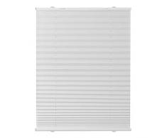 Lichtblick Plissee Haftfix, 90 x 130 cm (B x L) in Weiß, ohne Bohren, moderner Sicht-, Blend- und Sonnenschutz in Crush-Optik, lichtdurchlässig & Blickdicht
