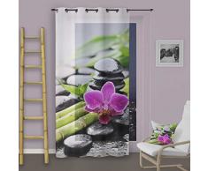 Soleil d Ocre Ösengardine Galet, Polyester, Weiß, 140 x 260 cm