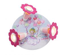Elobra Kinderzimmerlampe Prinzessin Lillifee Ballonschaukel, Wand- und Deckenleuchte, Holz, rosa, 130926
