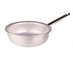 Pentole Agnelli Pfanne Quarzheizstrahler mantecare, aus Aluminium, Edelstahl, Silber 32 cm Silber/schwarz