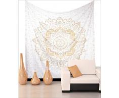 Wanddekoration Hippie Wandteppiche, Bohemian, Mandala Wandteppich, Indischer Überwurf, goldfarben