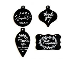 UNIQOOO Weihnachtsanhänger zum Aufhängen, für Weihnachtsbaum, Hochzeitsdekoration, 12 x Mini-Kreidetafel.