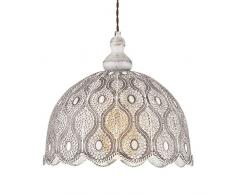 EGLO Pendelleuchte Talbot 2, 1 flammige Hängelampe Vintage, Orientalisch, Boho, Hängeleuchte Stahl in Weiß-Antik, Esstischlampe, Wohnzimmerlampe hängend, E27 Fassung