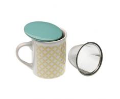 Versa 10680011 – Tasse mit Teesieb und Deckel, Farbe: gelb
