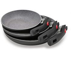 BALLARINI Anti-Haft Pfanne, Aluminium, Schwarz, 0 cm, 3-Einheiten