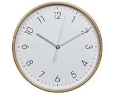 Hama Wanduhr HG-250, Holz (geräuscharme Uhr ohne Ticken, 25 cm Durchmesser) weiÃ/natur