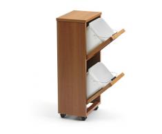 ARREDAMENTIITALIA Arredamenti Italia Mülltrennsystem Madera 2, Holz - 2 abnehmbare Körbe - Farbe: Kirsche Holz AR-It il Cuore del Legno