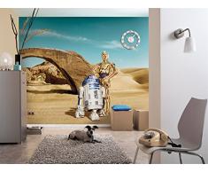 Komar - Fototapete STAR WARS LOST DROIDS - 368 x 254 cm - Tapete, Wand, Dekoration, Wandbelag, Wandbild, Wanddeko, Sand, Wüste, C-3PO, R2D2 - 8-484