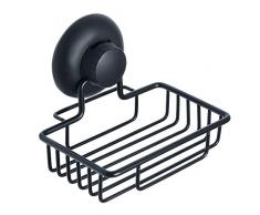 Alise GX301-B Seifenschale mit Saugnäpfen, ohne Bohren aus Edelstahl, matt Schwarz