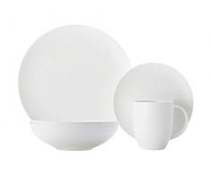 Maxwell Williams White Basics Diamonds Tafelservice in Geschenkbox, Porzellan, Weiß, porzellan, weiss, 16 Pieces