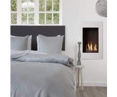 Heckett Lane Bettwäsche 100% Baumwolle Mako-Satin Uni Stripe 155x220 (80x80) Glacier Grey