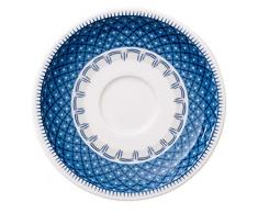Villeroy & Boch Casale Blu Mokka-/Espresso-Untertasse, 12 cm, Premium Porzellan, Weiß/Blau