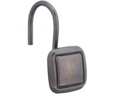 AmazonBasics – Haken für Duschvorhang, linierte Quadrat-Haken, Bronze mit Ölschliff