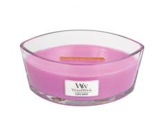 Woodwick Blumengarten Duftkerze in elliptischem Glasgefäß mit Heartwick Holzdocht 453.6 g, Glas, rosa, 11.7 x 19.2 x 9.1 cm