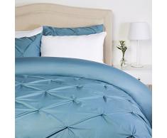 Pinzon - Bettwäsche-Set mit Quetschfalten, 140 x 200 cm - Kieselstein-Blau
