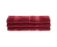 Superior - Kollektion weicher/saugfähiger Handtücher (6-teiliges Set) aus Kunstseide aus Bambus und Baumwolle, Purpurrot