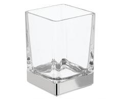 iDesign Casilla Trinkbecher, Badezimmer Becher zur Aufbewahrung aus Glas, durchsichtig