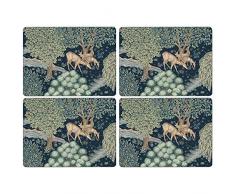 Portmeirion Home & Gifts The Original Morris & Co Wightwick Platzsets mit Korkrückseite, 4 Stück, Mehrfarbig, 40.1 x 29.8cm