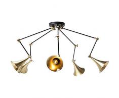 Kare Leuchte, Sockel: Aluminium pulverbeschichtet, Schirm poliert und lackiert, messing, schwarz, 174 x 174 x 87 cm