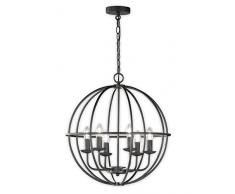 Honsel 69316 Pendelleuchte, Metall, 30 W, E14, rostfarben antik, 52 x 52 x 0.01 cm