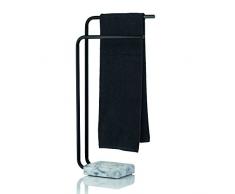 Kela 20030, Handtuchhalter Varda, 2 Arme, Marmor/Metall, 82 cm, Schwarz
