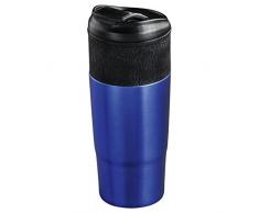 Xavax Isolierbecher „Everyday“, 400ml (für Heiß- und Kaltgetränke, doppelwandig, Schraubverschluss) Coffee-to-go Trinkbecher blau