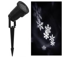 Näve Leuchten LED Motiv Strahler Schneeflocke, Kunststoff, 7 W, Schwarz, 38 x 12 x 9 cm