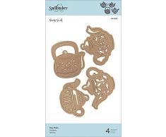 Spellbinders S4-953 Shapeabilities Teekanne geätzt/Waffelschablone, Metall