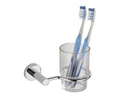 WENKO 17802100A Power-Loc Zahnputzbecherhalter Elegance - Zahnbürstenhalter, Befestigen ohne bohren, Zinkdruckguss, 13.5 x 9.5 x 9.5 cm, Chrom