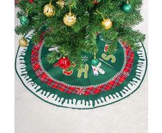 JCT Weihnachtsbaumdecke Weihnachtsdeko Weihnachtsbaum Rock 90CM Christmas Tree Skirt Christbaumständer Teppich für Weihnachtsschmuck Weihnachten Ornamente Deko