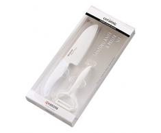 Kyocera Cut&Peel Set, Santokumesser (Klinge: 14 cm) mit Sparschäler, weißer Griff