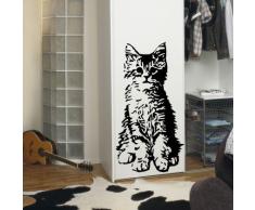 INDIGOS WG30522-22 Wandtattoo w522 süße Katze Wandaufkleber 120 x 62cm, gelb