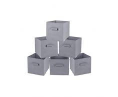 Rebecca SRL 6er Set Korb Aufbewahrungsbox Beige Stoff faltbar praktisch Zuhause Büro (Code RE4725)