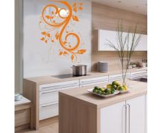 INDIGOS 4052166144759 Wandtattoo W659 schöne Tribal Blatt Wandaufkleber 80 x 60 cm, orange