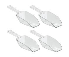 iDesign Messlöffel für ein Drittel einer Tasse, kleine Mehlschaufel aus Kunststoff, 4er-Set Schäufelchen für Mehl, Gewürze und andere Lebensmittel, durchsichtig