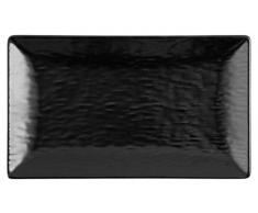 H+H Wavy 6 Stück Teller rechteckig, Stone Ware, schwarz, 6 Stück