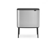 Brabantia BO Touch Bin 11 Plus 23 L Abfalleimer, Edelstahl, Matt Stahl Fingerabdruck Proof, 23 Liter