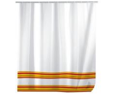 WENKO 19113100 Duschvorhang Strips Orange - Kunststofffilm, 180 x 200 cm